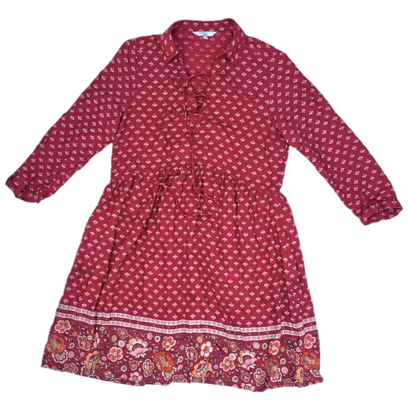 Ckh Clockhouse Floral Printed Long Sleeve Dress Size 38 - Picture 1 of 4